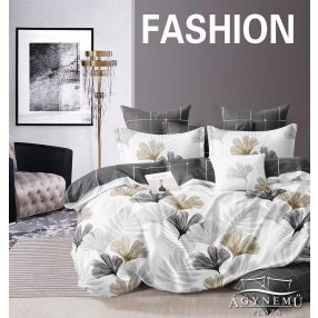   3 részes ágyneműhuzat, ágynemű garnitúra szett, szürke Virágos