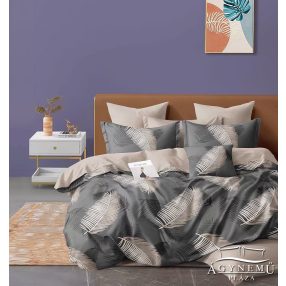   3 részes ágyneműhuzat, ágynemű garnitúra szett, szürke Pálmaleveles
