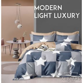   3 részes ágyneműhuzat, ágynemű garnitúra, pamut ágynemű szett, szürke nagy Csillag