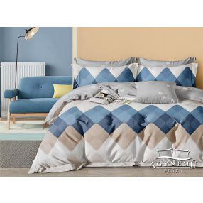   Krepp ágynemű garnitúra, 3 részes krepp ágyneműhuzat szett, Kék absztrakt