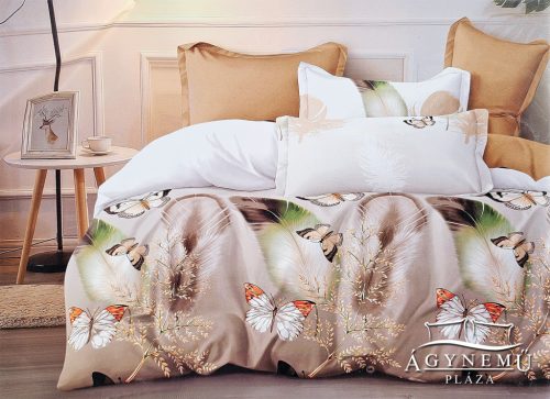 Krepp ágynemű garnitúra, 3 részes krepp ágyneműhuzat szett, Barna pillangó