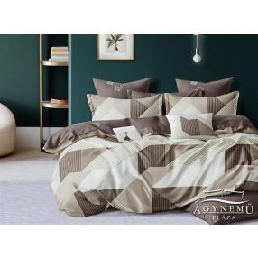   3 részes ágyneműhuzat, ágynemű garnitúra szett, Barna csíkos absztrakt