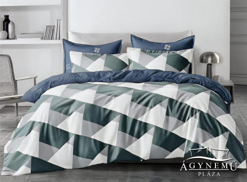 3 részes ágyneműhuzat, ágynemű garnitúra szett, Zöld csíkos absztrakt