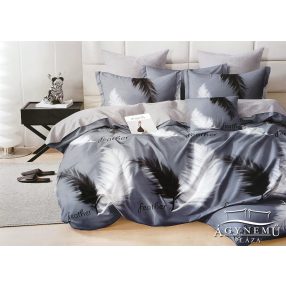   3 részes ágyneműhuzat, ágynemű garnitúra, pamut ágynemű szett, szürke Tollas