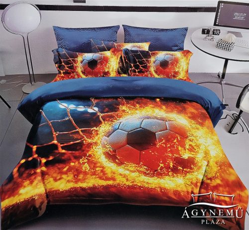 3 részes ágyneműhuzat, ágynemű garnitúra, lángoló Focis ágynemű