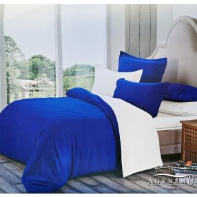   6 részes ágyneműhuzat garnitúra, 220x200 cm ágynemű szett, Kék és fehér