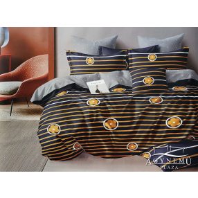   6 részes ágyneműhuzat garnitúra, 220x200 cm ágynemű szett garnitúra, sárga Csíkos