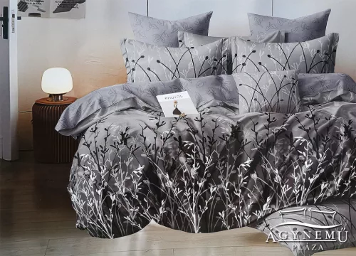 6 részes ágyneműhuzat garnitúra, 220x200 cm ágynemű szett garnitúra, szürke apró Virágok