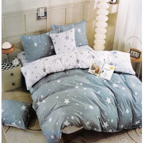   Ágyneműhuzat szett, 7 részes pamut ágynemű garnitúra, szürke Csillag