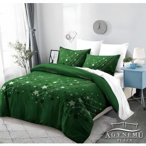  Ágyneműhuzat szett, 7 részes pamut ágynemű garnitúra, zöld Csillagos