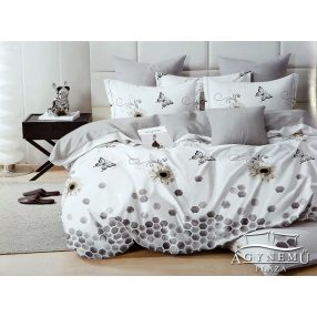   7 részes ágyneműhuzat garnitúra, ágynemű garnitúra szett, szürke Virágos