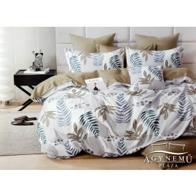   7 részes ágyneműhuzat garnitúra, ágynemű garnitúra szett, barna Virágos