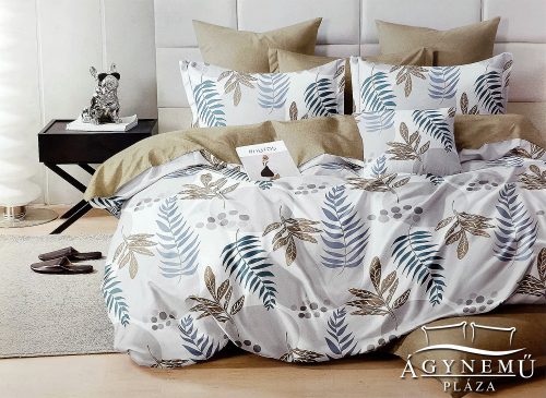 7 részes ágyneműhuzat garnitúra, ágynemű garnitúra szett, barna Virágos