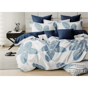   7 részes ágyneműhuzat garnitúra, ágynemű garnitúra szett, kék Virágos