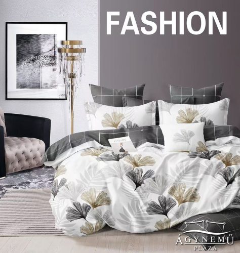 7 részes ágyneműhuzat garnitúra, ágynemű garnitúra szett, szürke Virágos