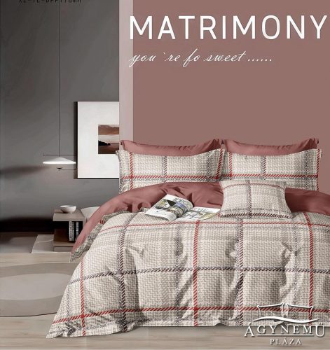 7 részes ágyneműhuzat garnitúra, ágynemű garnitúra szett, világosbarna Absztrakt