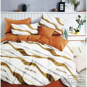   7 részes ágyneműhuzat garnitúra, ágynemű garnitúra szett, világosbarna Csíkos