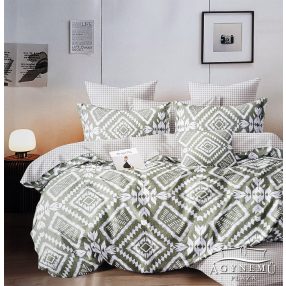   7 részes ágyneműhuzat garnitúra, ágynemű garnitúra szett, zöld Csíkos