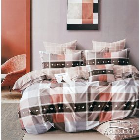   7 részes ágyneműhuzat garnitúra, ágynemű garnitúra szett, barna absztrakt Csíkos