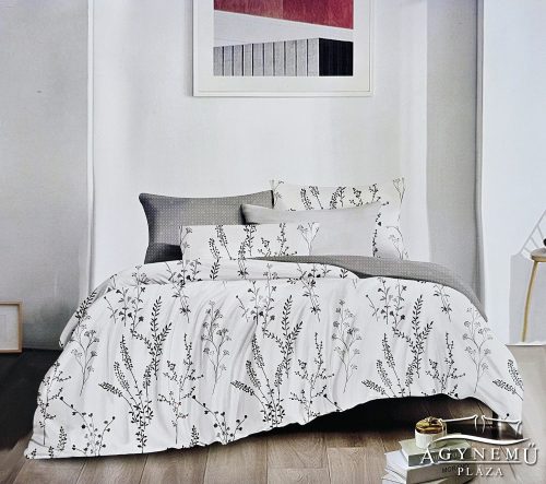7 részes ágyneműhuzat garnitúra, ágynemű garnitúra szett, fehér Virágos