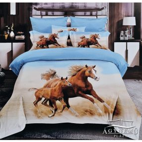   7 részes ágyneműhuzat garnitúra, ágynemű garnitúra szett, sivatagi vad Lovak ágynemű