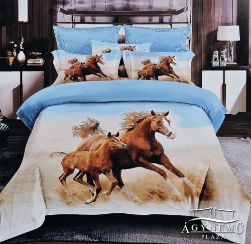 7 részes ágyneműhuzat garnitúra, ágynemű garnitúra szett, sivatagi vad Lovak ágynemű