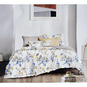   7 részes ágyneműhuzat garnitúra, ágynemű garnitúra szett, fehér Virágos