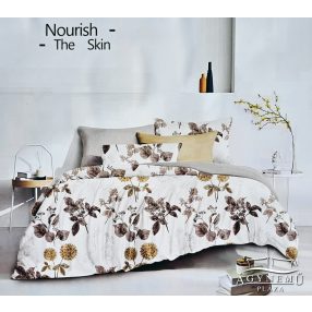   7 részes ágyneműhuzat garnitúra, ágynemű garnitúra szett, fehér Virágos