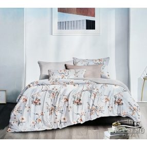   7 részes ágyneműhuzat garnitúra, ágynemű garnitúra szett, szürke Virágos