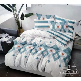   7 részes ágyneműhuzat garnitúra, ágynemű garnitúra szett, türkiz Absztrakt csíkos