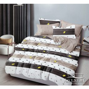   7 részes ágyneműhuzat garnitúra, ágynemű garnitúra szett, barna Csíkos