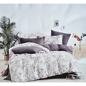   7 részes ágyneműhuzat garnitúra, ágynemű garnitúra szett, szürke Virágos