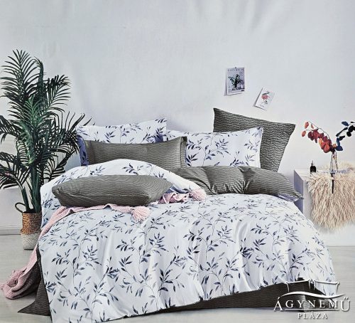 7 részes ágyneműhuzat garnitúra, ágynemű garnitúra szett, fehér Virágos