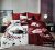 7 részes Mr. & Mrs. ágyneműhuzat garnitúra, ágynemű garnitúra szett, piros Hattyúk
