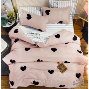   7 részes pamut ágynemű garnitúra, ágyneműhuzat garnitúra, Barack Szív