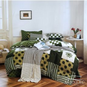   7 részes ágyneműhuzat garnitúra, ágynemű garnitúra szett, zöld Absztrakt