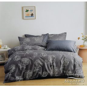   7 részes ágyneműhuzat garnitúra, ágynemű garnitúra szett, szürke Virágok