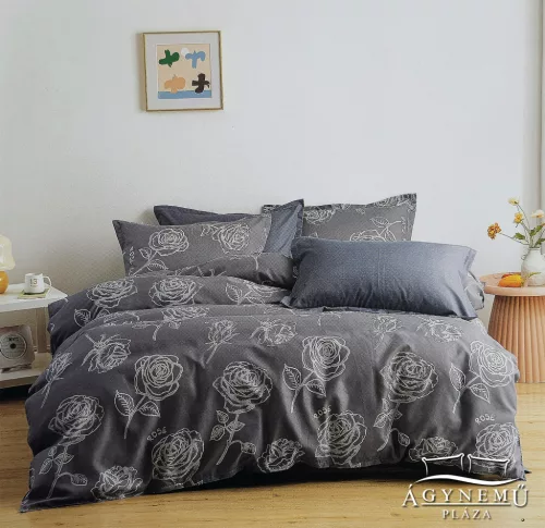 7 részes ágyneműhuzat garnitúra, ágynemű garnitúra szett, szürke Virágok
