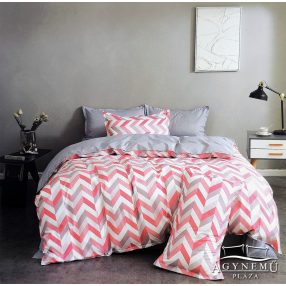   7 részes ágyneműhuzat garnitúra, ágynemű garnitúra szett, rózsaszín Absztrakt csíkos