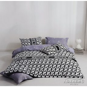   7 részes ágyneműhuzat garnitúra, ágynemű garnitúra szett, fekete Csillagos