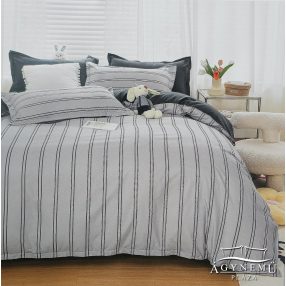   7 részes ágyneműhuzat garnitúra, ágynemű garnitúra szett, szürke Csíkos