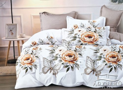 Krepp ágynemű garnitúra, 7 részes krepp ágyneműhuzat szett, Barna rózsa