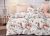 Krepp ágynemű garnitúra, 7 részes krepp ágyneműhuzat szett, Krém virágos