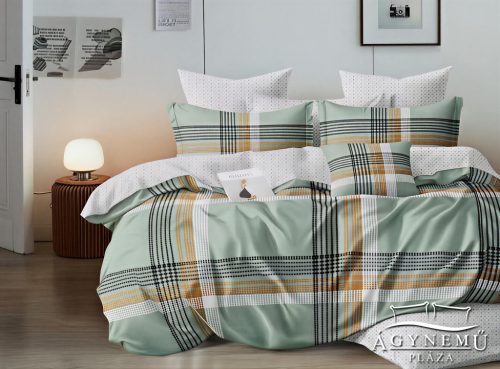 7 részes ágyneműhuzat garnitúra, ágynemű garnitúra szett, Zöld csíkos absztrakt