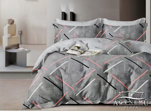 7 részes ágyneműhuzat garnitúra, ágynemű garnitúra szett, Szürke csíkos absztrakt