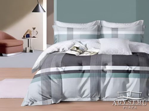 7 részes ágyneműhuzat garnitúra, ágynemű garnitúra szett, Zöld csíkos absztrakt