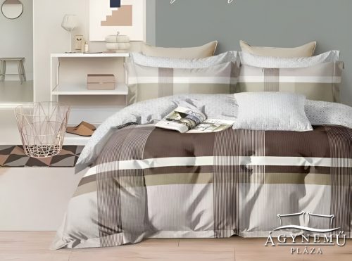 7 részes ágyneműhuzat garnitúra, ágynemű garnitúra szett, Barna csíkos absztrakt