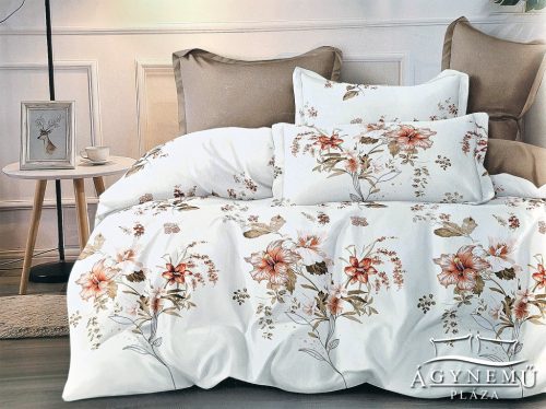 7 részes ágyneműhuzat garnitúra, ágynemű garnitúra szett, Krém virágos