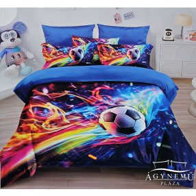   7 részes ágyneműhuzat garnitúra, ágynemű garnitúra szett, kék Focis ágynemű