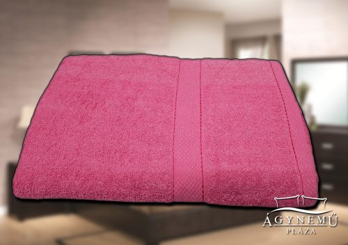 Frottír fürdőlepedő, 90x180 cm strandtörölköző, Rózsaszín nyomott mintás törölköző